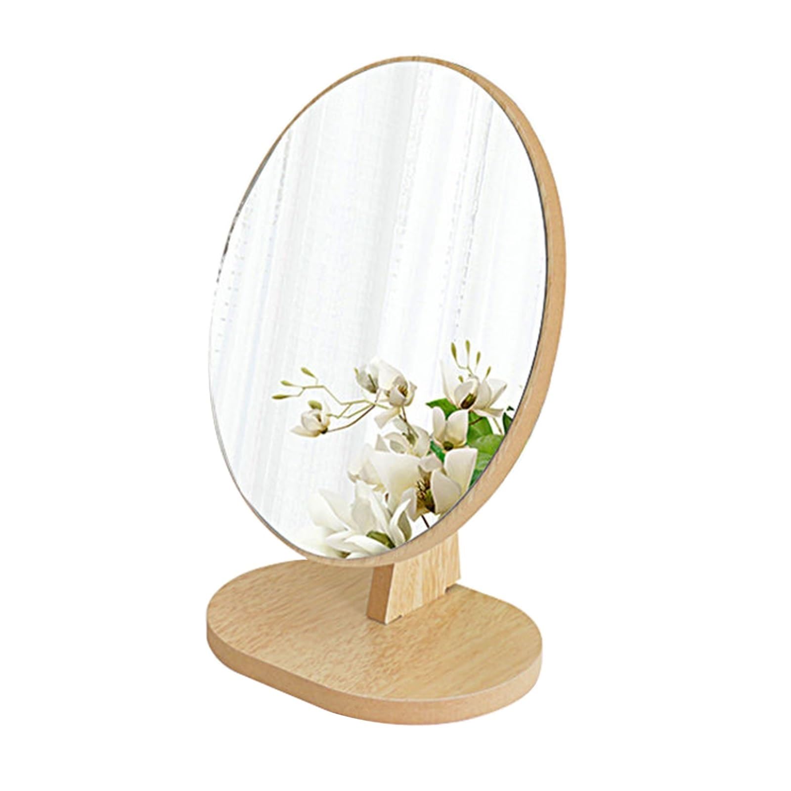 Desk Vanity Mirror, Wood Vanity Makeup Mirrors, Vanity Mirror for Bedroom