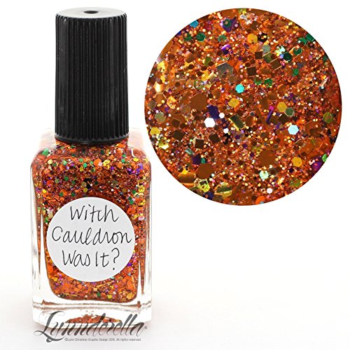 Lynnderella Multi Glitter Multi Color Orange Halloween Nail Polishâ€”Witch Cauldron Was It?