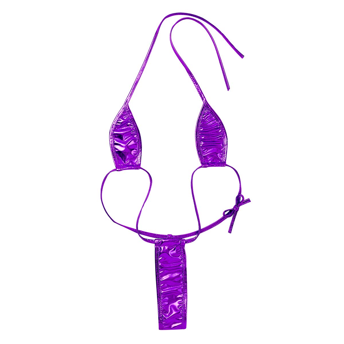 YONGHSYONGHS Women's Shiny Metallic PVC Leather Crop Tank Tops Wet Look Sleeveless Blouse Vest Clubwear