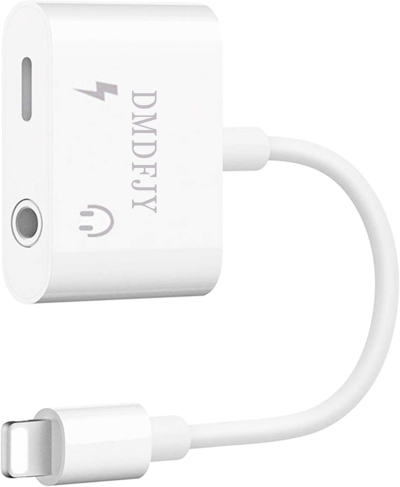 Double Headphone Audio & Charge Adapter, 2 in 1 Dual Splitter Cable Design for Calling & Remote & Charger & Music, Compatible