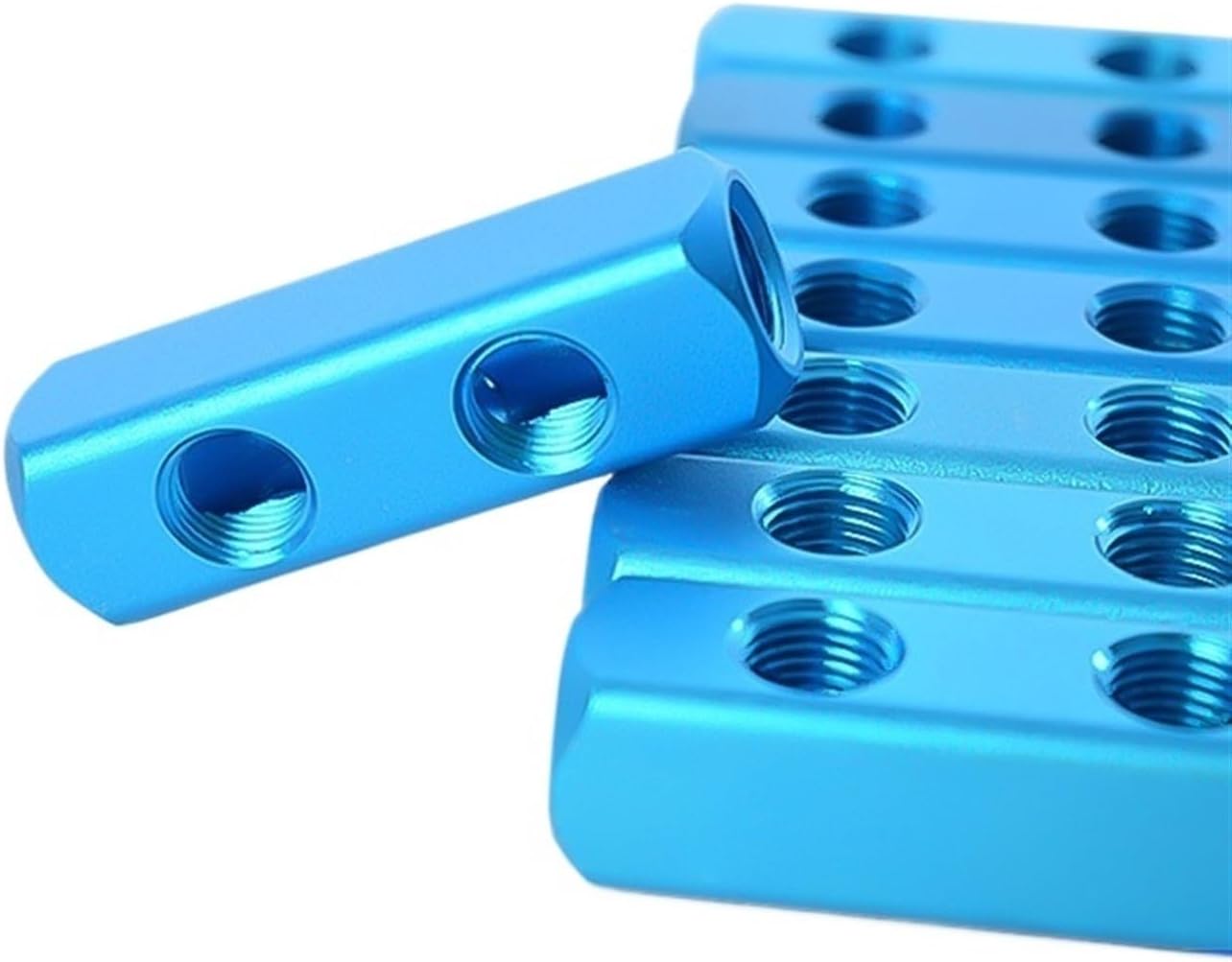 AL-3 Air Manifold Distributor 3/8" PT Thread Port 3 Way Pneumatic Quick Plug in Connector Hose Aluminum Block Splitter