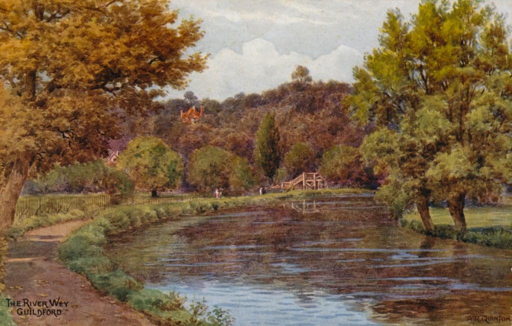 Tableau la rivière Wey Guildford d'Alfred Robert Quinton, impression d'art mural rétro de qualité - 5