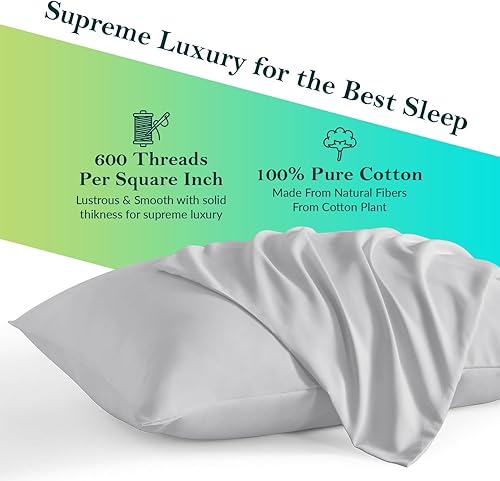 Miniatura 3 de Funda de almohada de viaje de 12 x 16 pulgadas, juego de 2 fundas de almohada para niños pequeños, 600 hilos, cierre de sobre, 100% algodón egipcio,