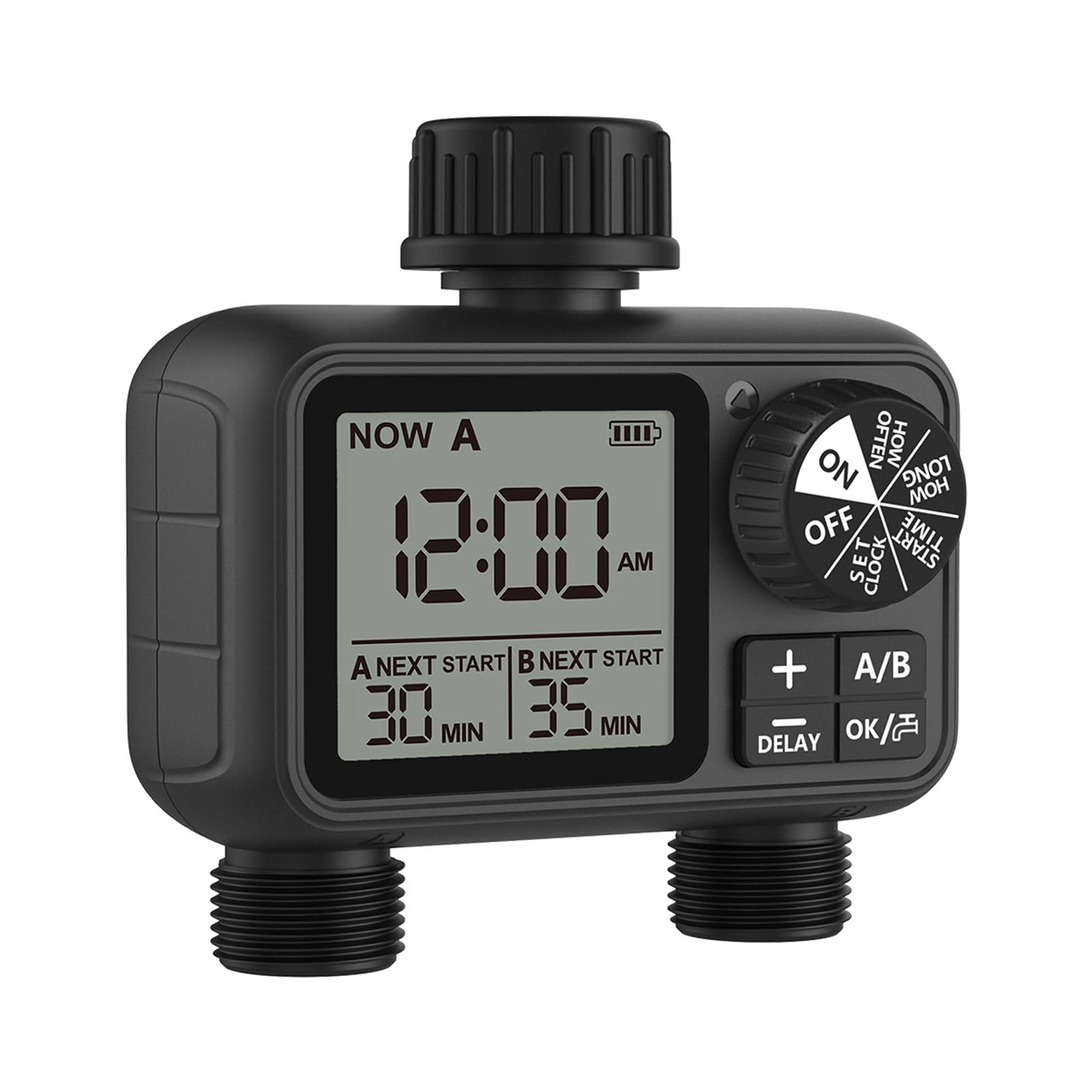 Outlet Irrigation Timer with LCD Screen, Programmable 2 Styles Watering Control and Faucet Setup for Garden Use Two Outlet Irrigation Timer Garden Watering Hose Programmable Lcd Faucet Yard Greenhouse