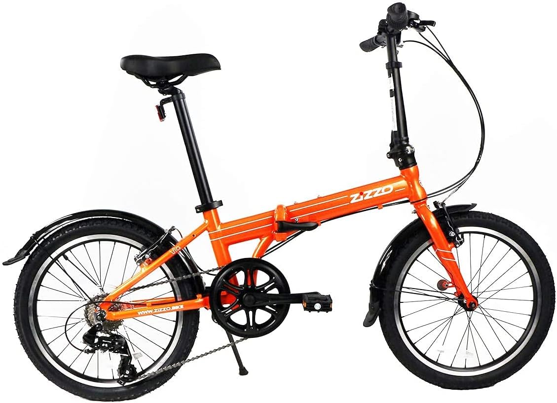 ZiZZO Via 20” Folding Bike-Lightweight Aluminum Frame Genuine Shimano 7-Speed 26lb