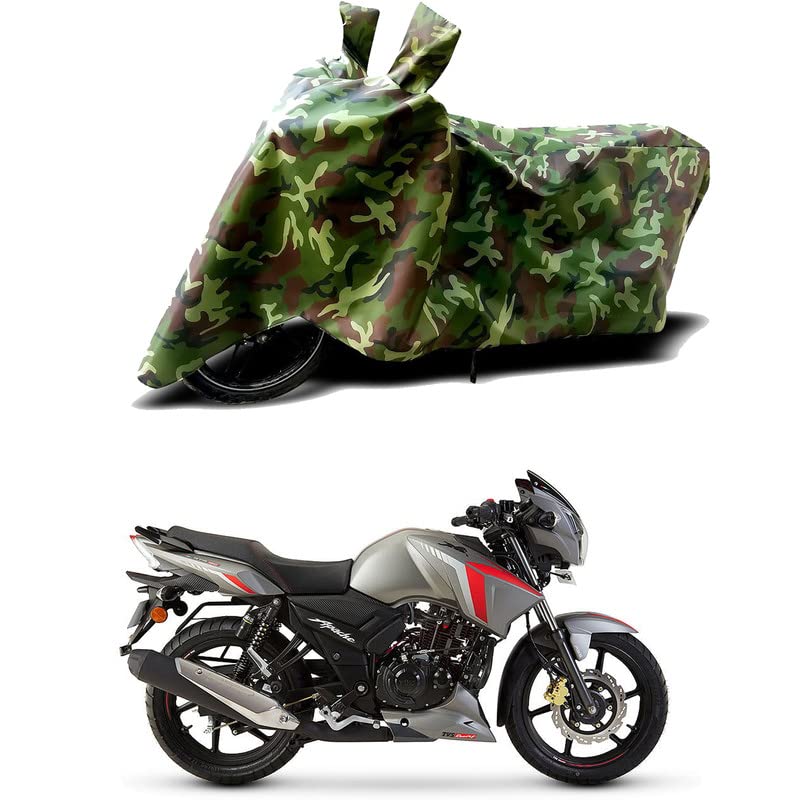 Image of 100% Water Resistant Bike Scooty Two Wheeler Body Cover Compatible for TVS Apache RTR 160 ABS Disc /UV-Rays /Heat Protection /Birds Dropping /Scratchproof /Dust Proof /Waterproof /All [Green MJ]