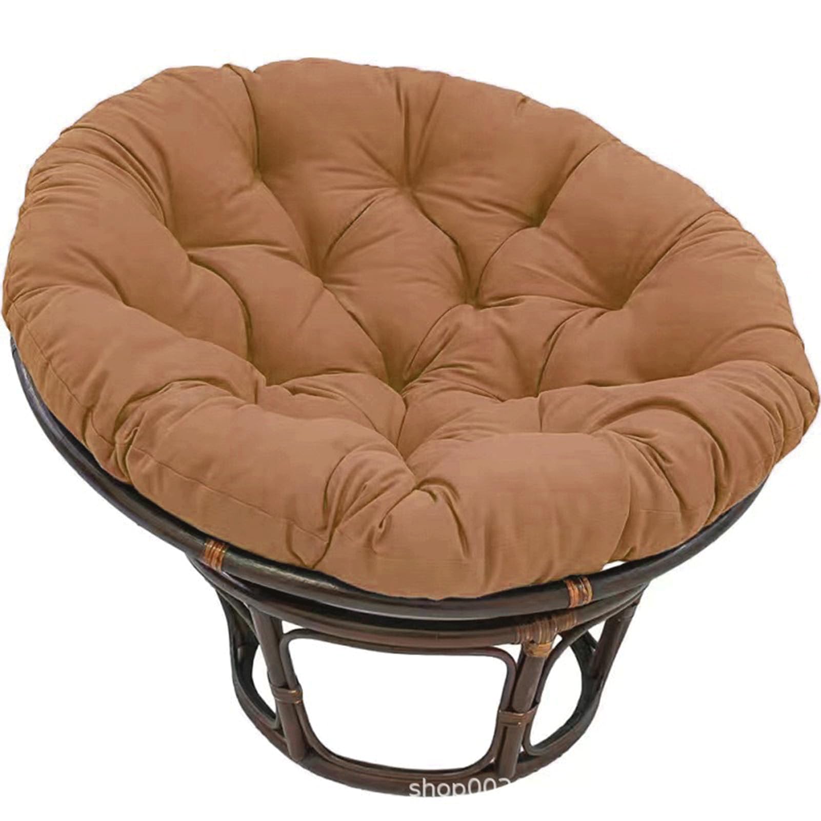 Générique Coussin De Chaise Papasan, Coussin De Siège Imperméable pour Papasan, Coussin De Sol Rond Et épais, Coussin De Remplacement pour Chaise Suspendue, Jardin Extérieur,café,130 * 130cm