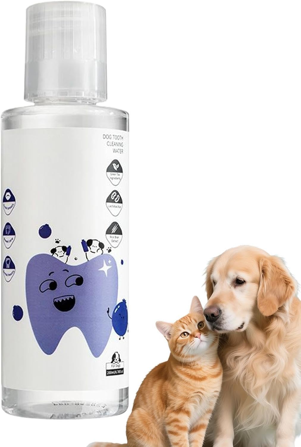 DEJIN PawBright Dental Plus, Natural Teeth Cleaning Mouthwash to Fight Tartar, Promote Healthy Gums & Freshen Breath, Odorless, Easy Daily Use for all Pet 200ML