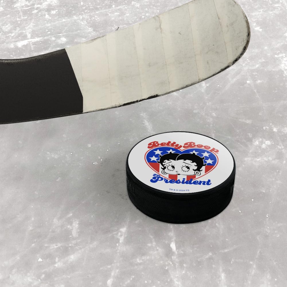 Betty Boop For President Heart Ice Hockey Puck