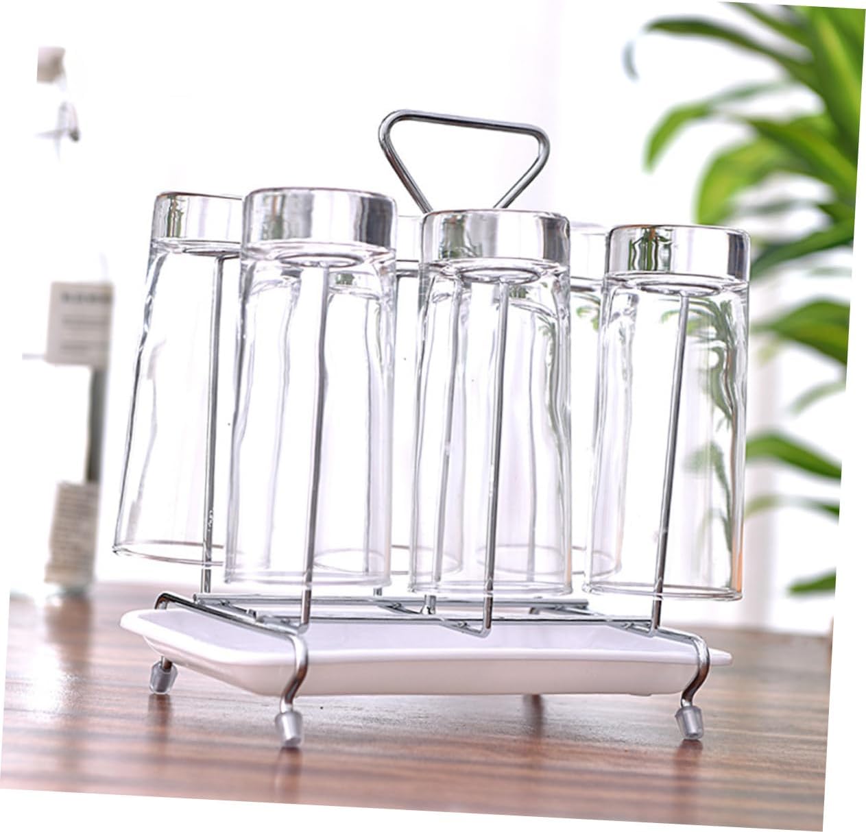KOMBIUDA Cups Drying Rack Iron Cup Holder Organizer for Hanging Mugs and Glasses Fast Draining Shelf for Kitchen Countertop and Cabinet Storage Stylish Home Decor