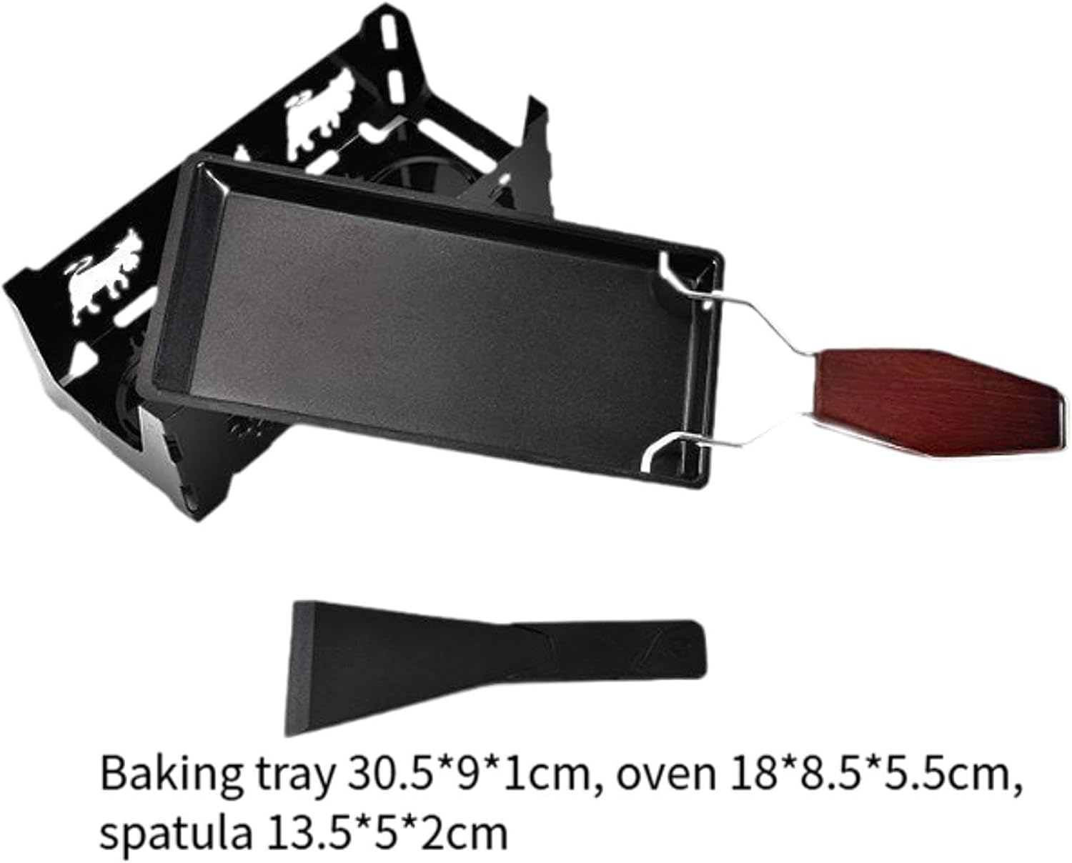 Cheese Raclette Set Non Stick Sturdy with Handle Spatulas BBQ Cheese Rotaster Baking Tray Portable for Restaurant Camping Home