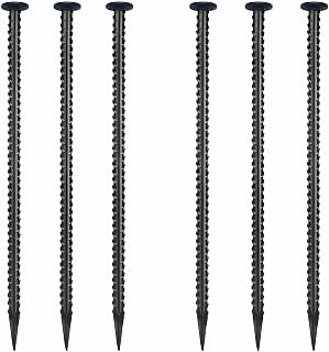 FERCERY 16 Inch Heavy Duty Rebar Stakes (6 Pack) - 1/2" Galvanized Steel Ground Anchors for Tents, Landscaping, Asphalt & Camping