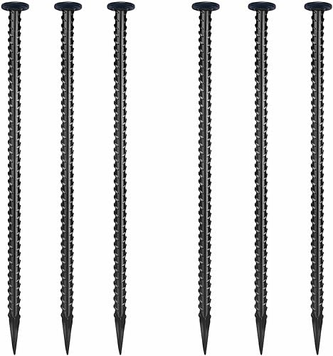 Fercery - Estacas de barras de refuerzo de 16 pulgadas de diámetro, anclajes de acero para hornear de 0.45 pulgadas de diámetro, soporte de plantas