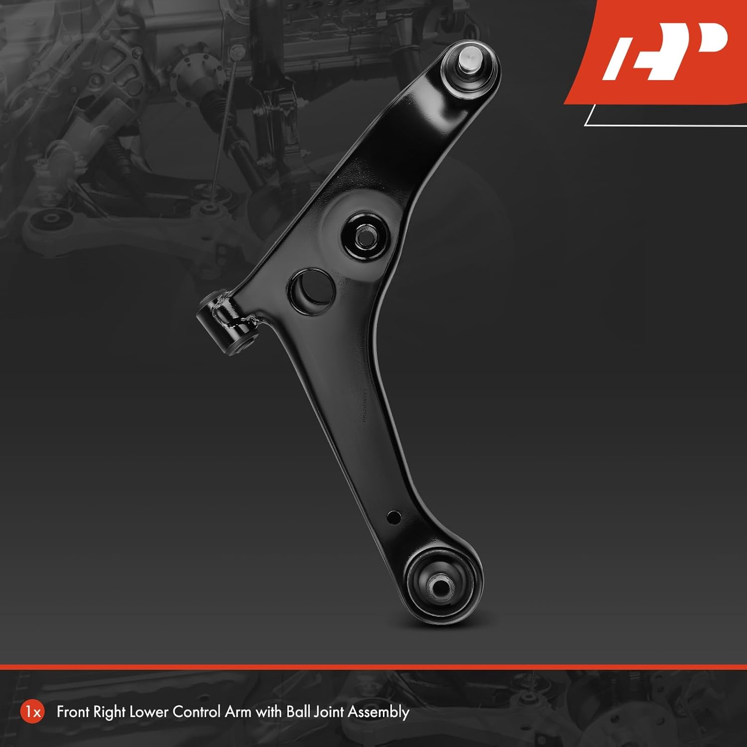 A-Premium Front Right Side Lower Control Arm, with Ball Joint & Bushing, Compatible with Mitsubishi Lancer 2002-2007, No Turbo