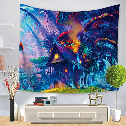 Tenture Murale Mandala Hippie 150x200 Cm - Tissu Polyester, Impression HD, Pour Chambre, Salon, Déco Boho