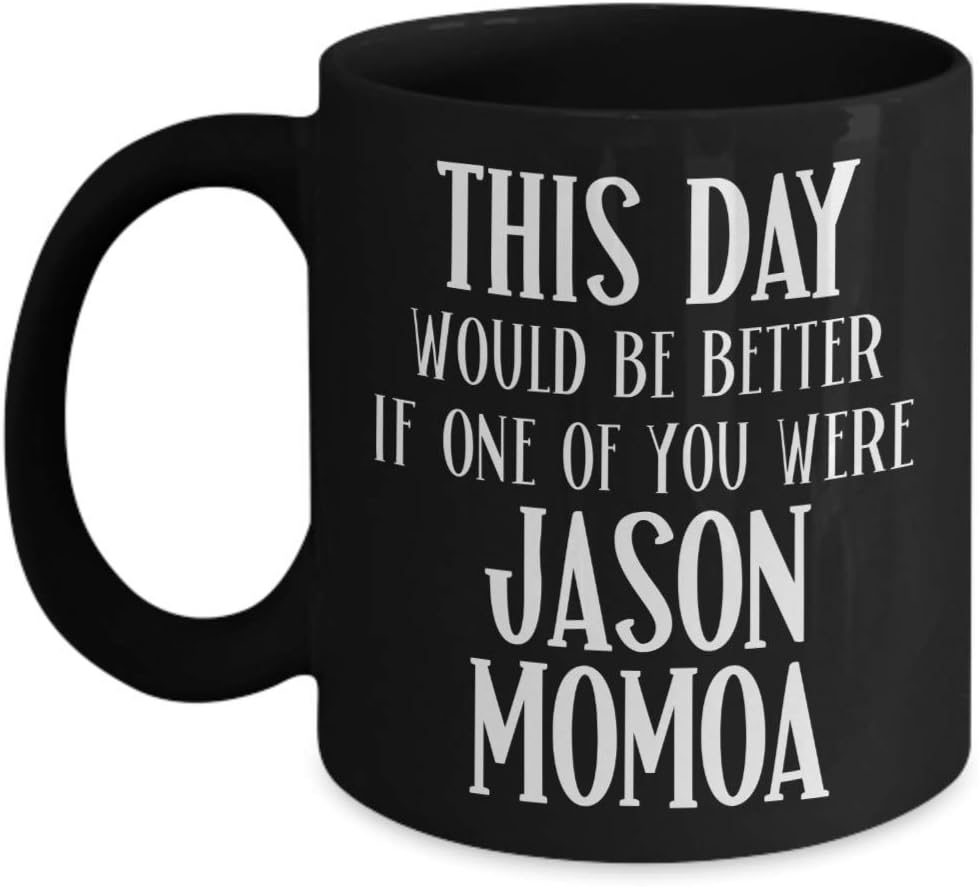 Jason Momoa Mug for Coworker Gifts for Women Aquaman Conan Frontier Fan Gift for Women Birthday Gag Gift for Friend Funny Black Tea Cup