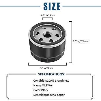 JICHEKU 49065-0721 Oil Filter 49065-7007 for Kawasaki FX600V