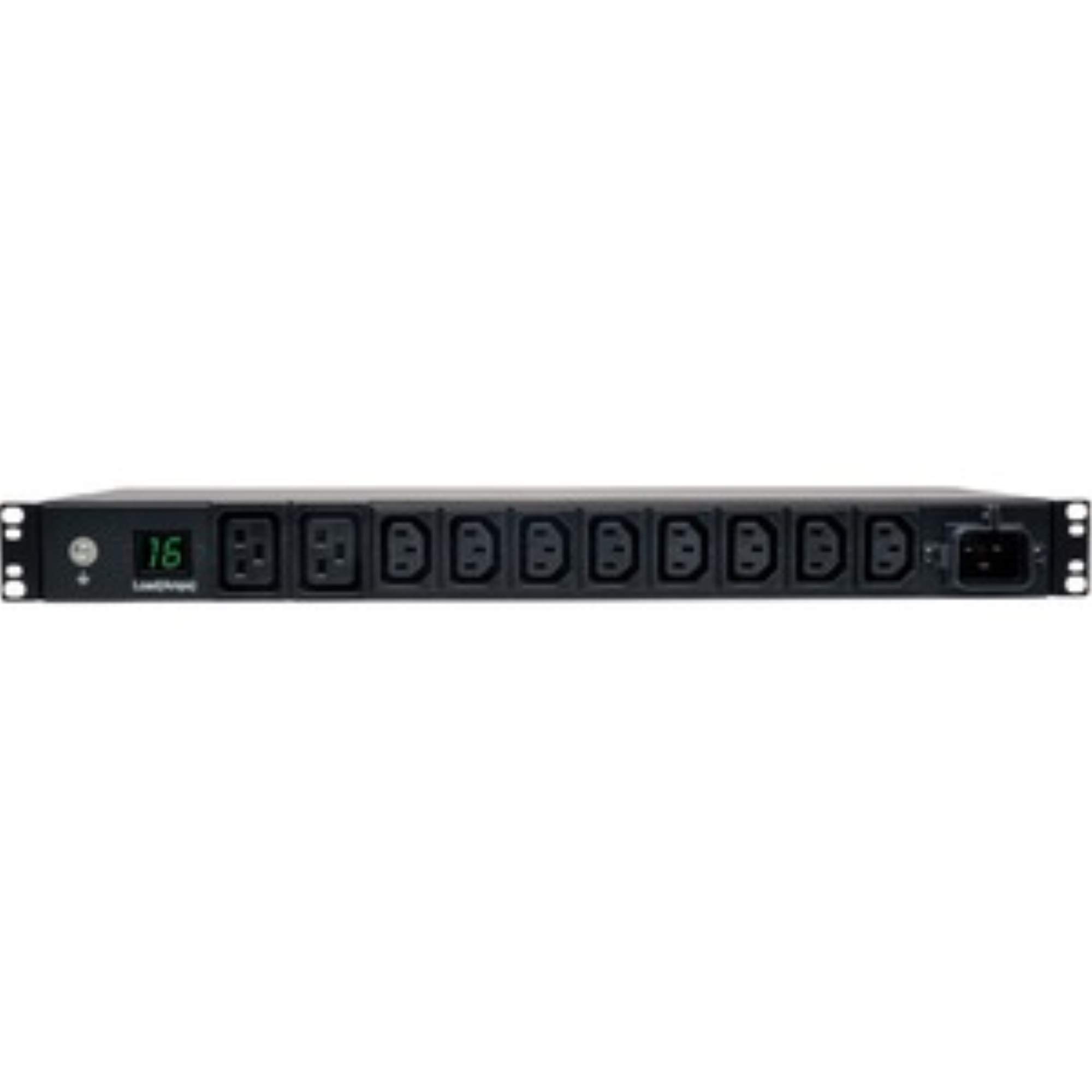 Tripp Lite Metered PDU, 3.8kW Single-Phase, 200/220/230/240V, 10 Outlets (8 C13, 2 C19) IEC-309 16A Blue, 8ft Cord, 1U Rack-Mount Power, TAA (PDUMH16HV)