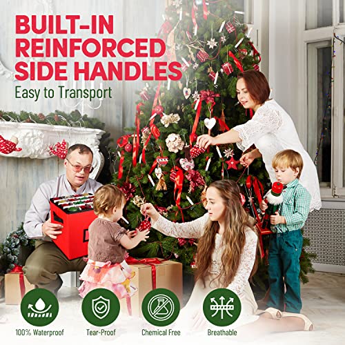 Christmas Ornament Storage Box - 12 X 12 Inch, 4-Layer Ornament Storage Container Fits Up To 64 Christmas Balls - Heavy-Duty Polyester Ornaments Storage And Organizer With Removable Lid #TOP6