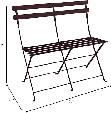 Fermob Bistro 2-Seater Bench - Black Cherry