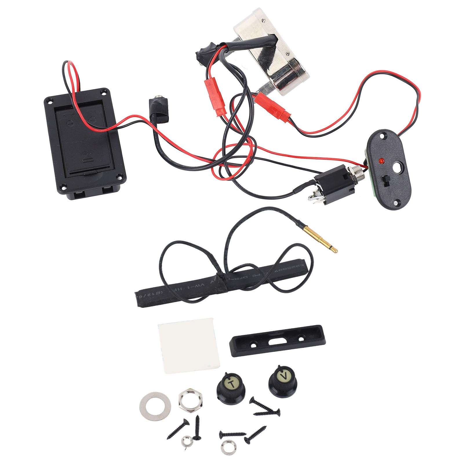WALFRONT Micro pour Violoncelle, Micro pour Violoncelle avec Préamplificateur EQ, Accessoire pour électrique Haute sensibilité et Faible Bruit pour Musiciens de Taille 4/4 3/