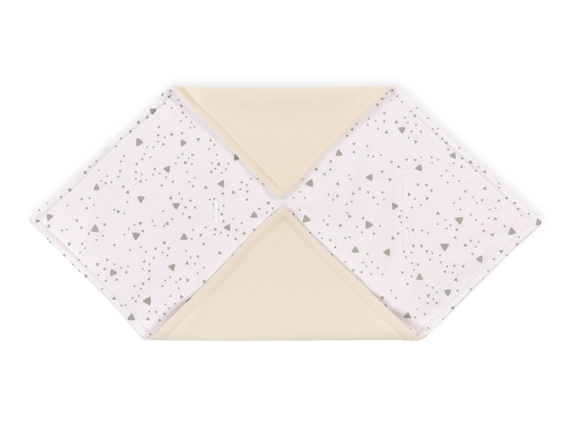 KraftKids Couverture en polaire moelleuse et chaude pour porte-bébé - Triangles arrondis - Grise - 100 x 100 cm
