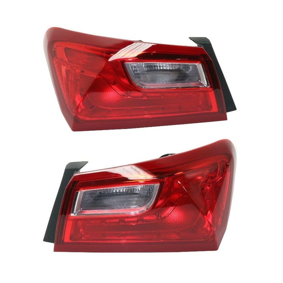 LAAKYYGS Left Driver and Right Passenger Side Tail Light Bulb Clear & Red Lens W/Bulb Tail Lamp for Chevy for Malibu L/LS/LT/ 16-21 & RS 19-21
