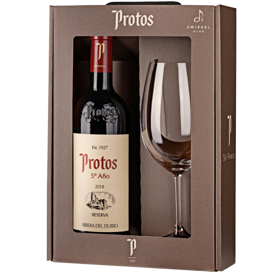 Protos Reserva - Estuche Vino Tinto 75 cl y Copa Protos, La cosecha puede variar