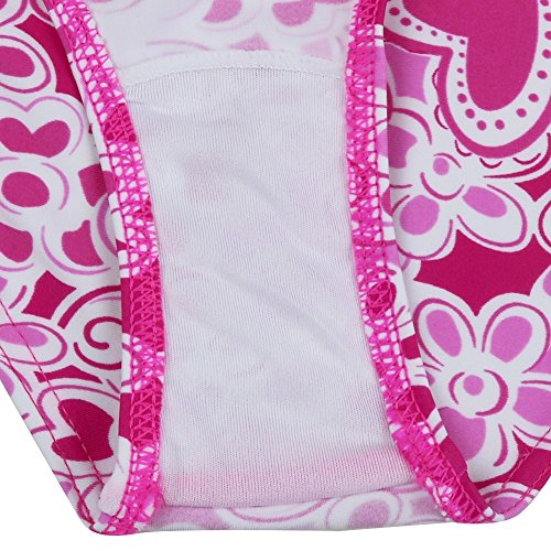 Feeshow Kids Girls Floral Tankini Swimsuit Swimwear Bathing Suit Halter Bikini Top With Swim Briefs Skirt Hot Pink 4-5 #TOP4