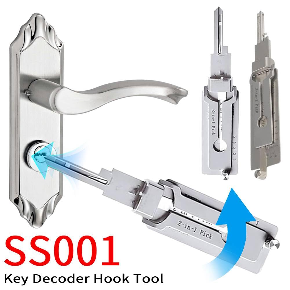 1 – 4 herramientas de decodificador de llaves, kit de recogida de acero inoxidable, herramienta de mano multifunción, kit de reparación de mantenimiento (1 unidad)