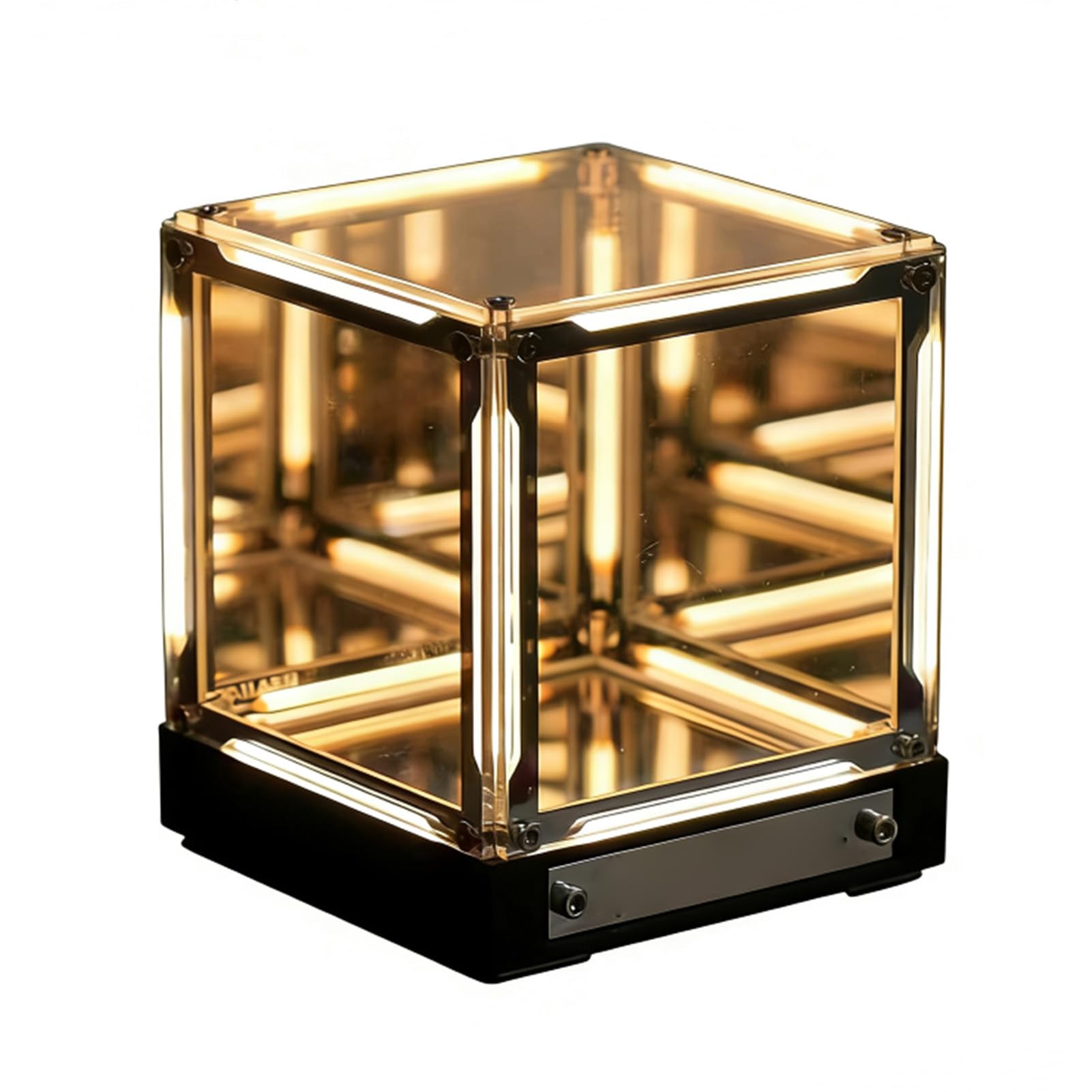 Annadue 4D Mirror Cube Lamp, Tesseract Cube Lamp with Dimmable LED, Touch Control, Rechargeable LED Space Ambient Night Light for Bedroom Desk, Gaming Setup