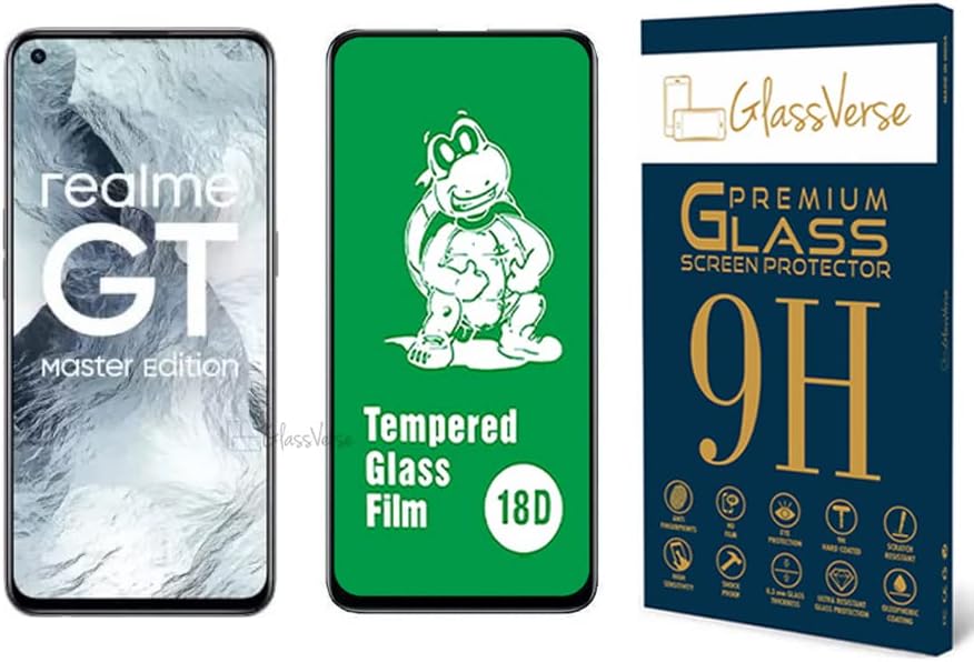 GlassVerse 18D Tempered Glass With Inbuilt Airbag Borders For Realme Gt