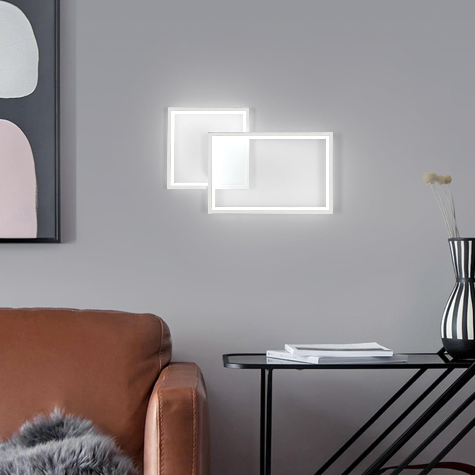 41CM Applique da Parete Interno LED 34W Lampada da Parete 6500K | 34W 3825LM Moderno Bianco Lampada a Muro in Alluminio per Camera da Letto Soggiorno Scale Corridoio, Bianco Freddo 6500K