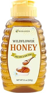 Wholesome Honey, Wildflower Honey-Raw & Pure, 11oz/312g, Natural Active Enzymes (Surface), Aid Digestion, Ease Cough, Improve Sleep & Immunity | Crisp Sweetness | Delicate Floral Aroma, for Yogurt & Drink