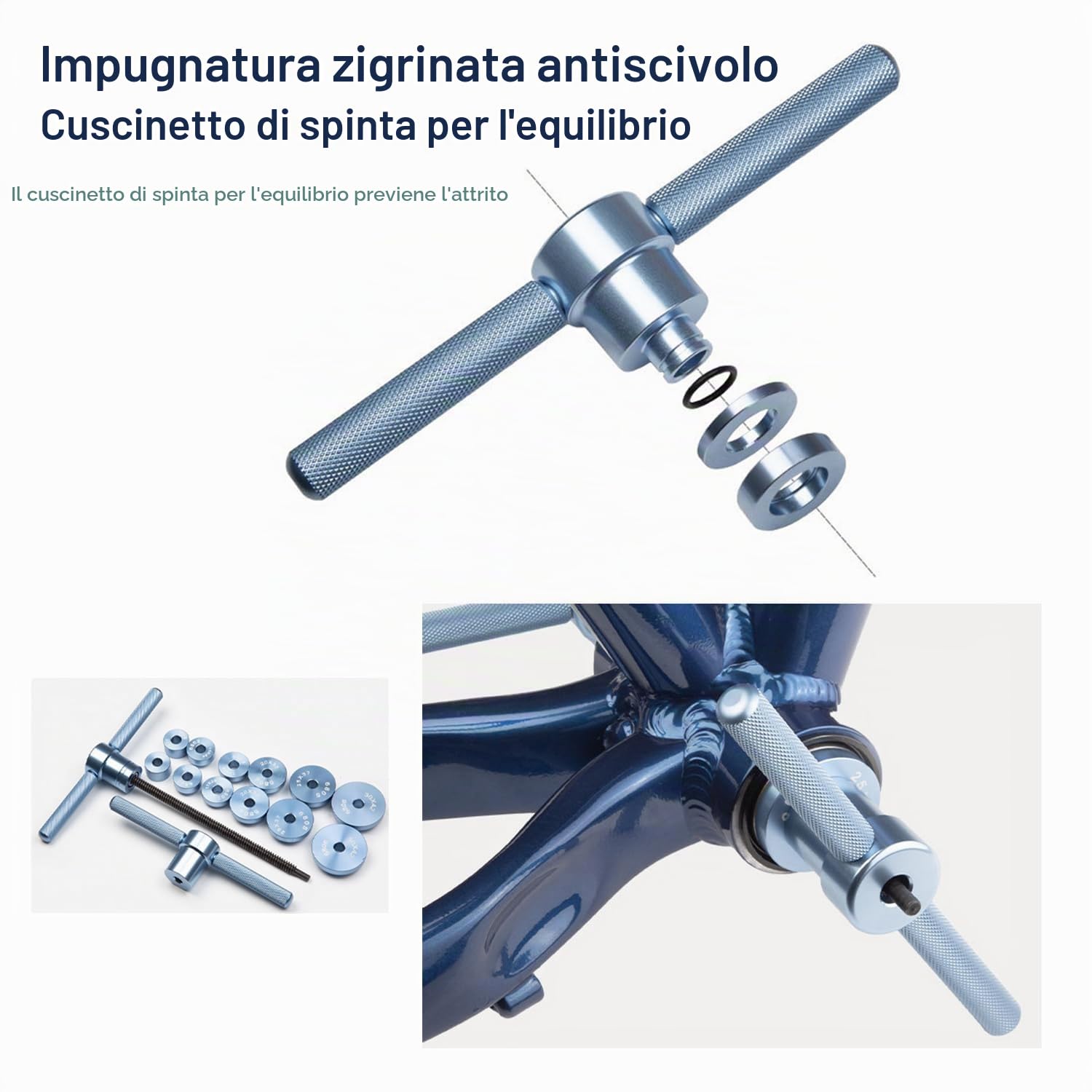 Kit Inferiore Bicicletta,Estrattore Movimento Centrale Bici,Set Pressa per Cuscinetti Interni per Bicicletta,Attrezzo Universale professionale per Pressare i Cuscinetti del Mozzo della Ruota da MTB