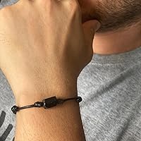Vista 5 de Black Tourmaline Adjustable Cord Bracelet for Men and Women Protection Jewelry Good Luck