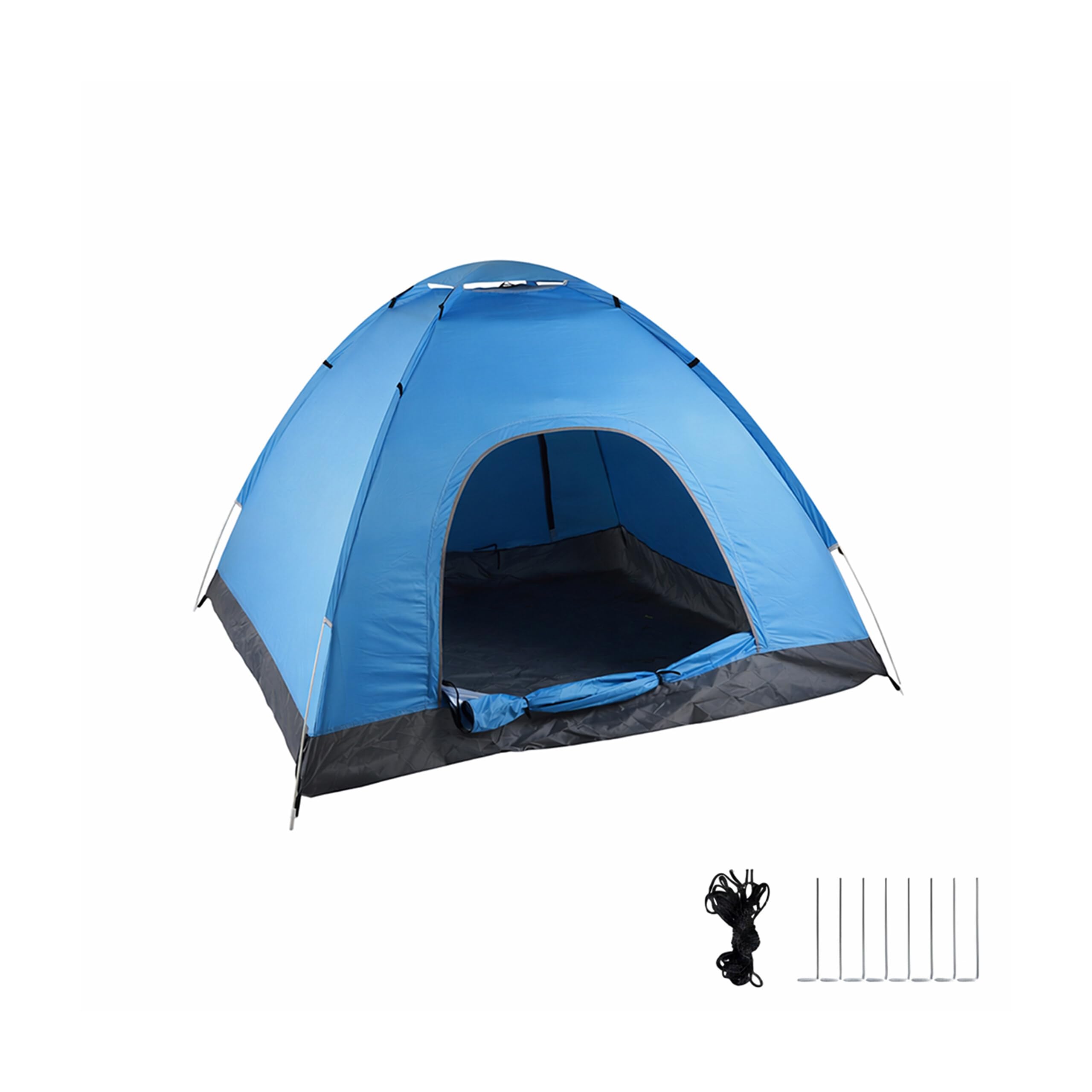 Relaxdays Tente de Camping Pop-up 2-3 Personnes, Hydrofuge, HxlxP 135x200x200 cm, randonnée et Festival, Bleu