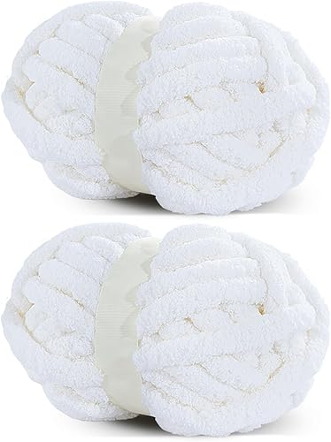 Vista 149 de HOMBYS Hilo de felpilla grueso y voluminoso para tejer a mano, hilo grueso y esponjoso para tejer a mano, hilo de felpa suave, paquete de 8