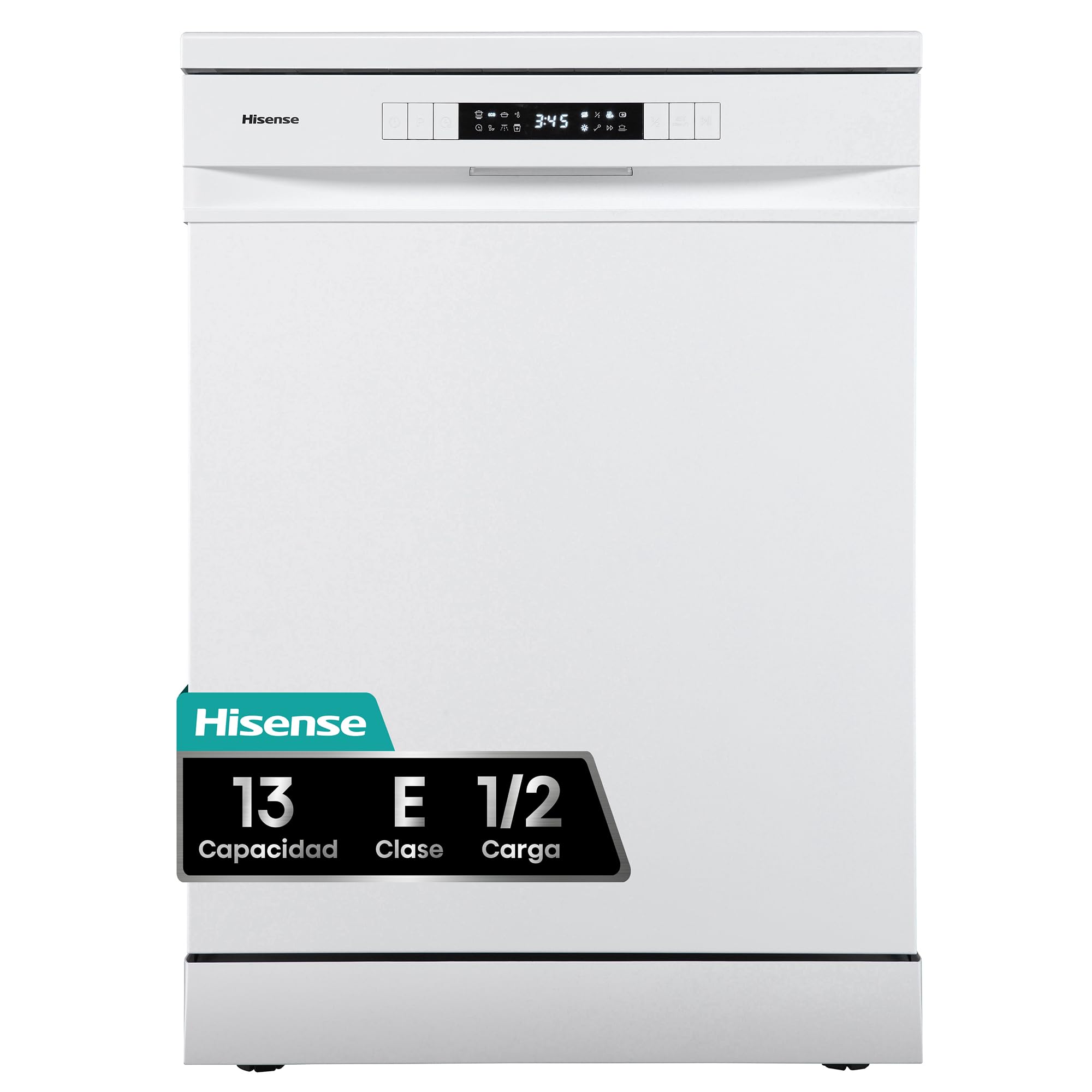 Hisense HS622E10W - Lavavajillas, Capacidad para 13 servicios, 60 cm, Programa ECO, Silencioso, 2, Filtro autolimpiable, Contador digital, Libre instalación, Blanco