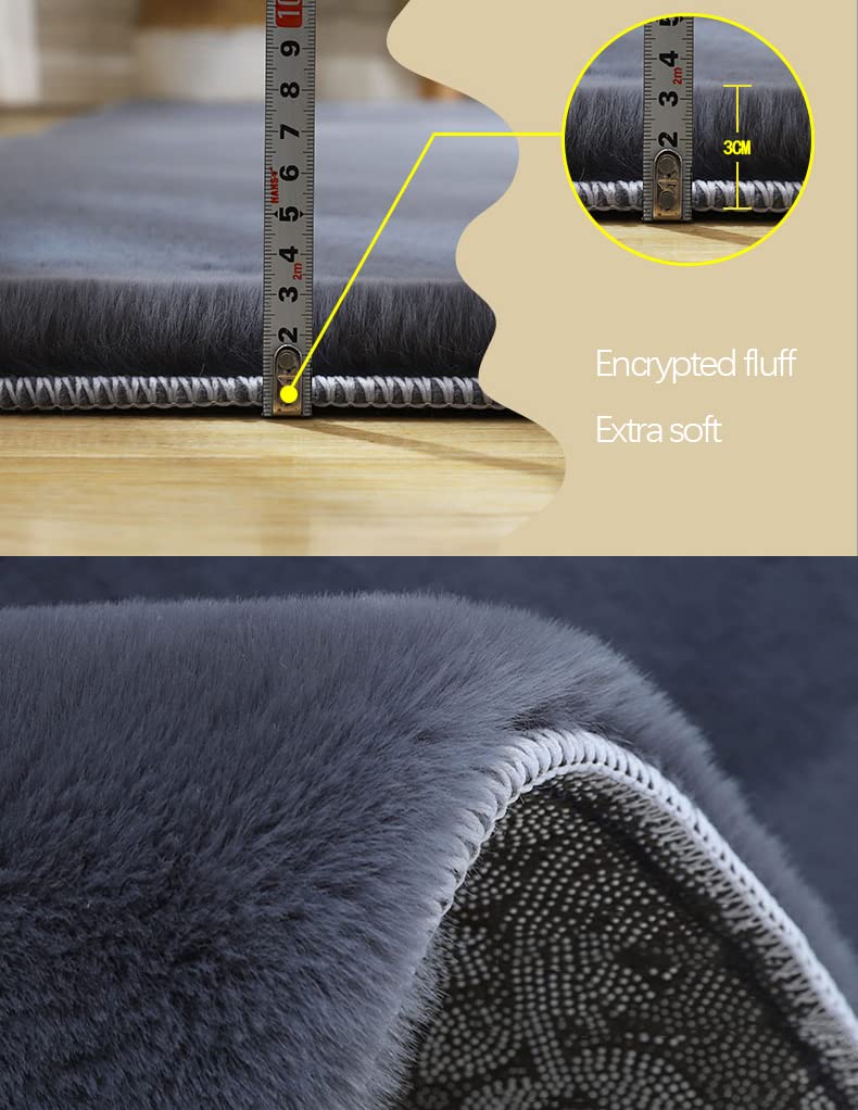 Hochflor Teppich Wohnzimmerteppich Langflor - Teppiche Für Wohnzimmer Flauschig Shaggy Schlafzimmer Bettvorleger Carpet,Weiß,∅ 80 cm