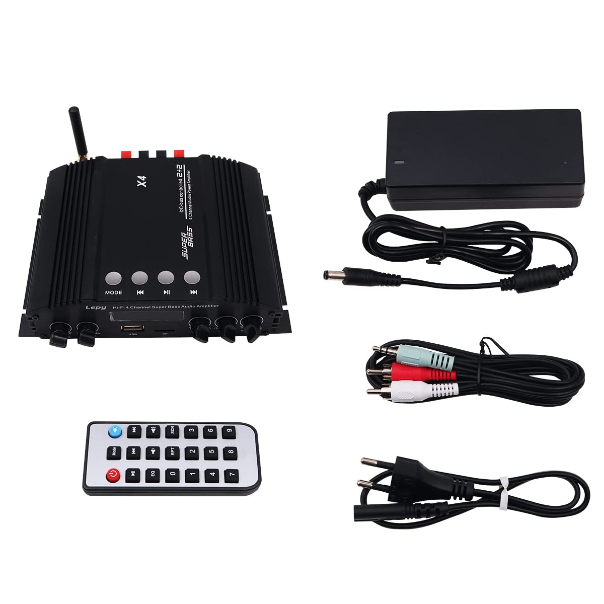 LP-X4 5.0 wzmacniacz mocy Bluetooth wejście koncentryczne z włókna optycznego 2.1 wzmacniacz mocy podwójny wyjście subwoofera 4x60w cztery kanały z zasilaniem 5A