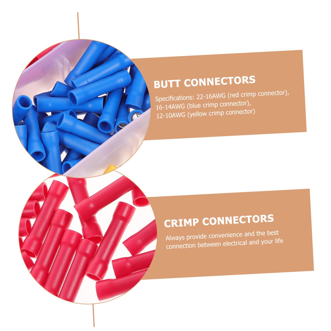 CLISPEED Set da 1 Connettore Elettrico Isolato per Giunzione a Innesto Crimpatura Facile, Materiale Rame e Nailon, Compatibile Cavi 10-22awg per Progetti Temporanei e Applicazioni