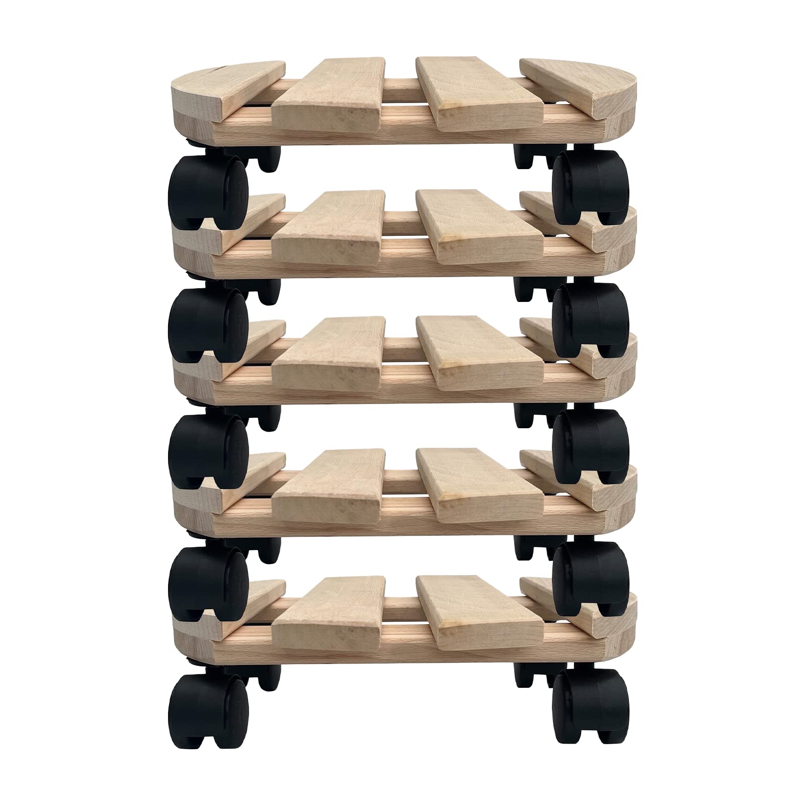 Chariot pour plantes en bois massif rond 30 cm jusqu'à 120 kg (5)