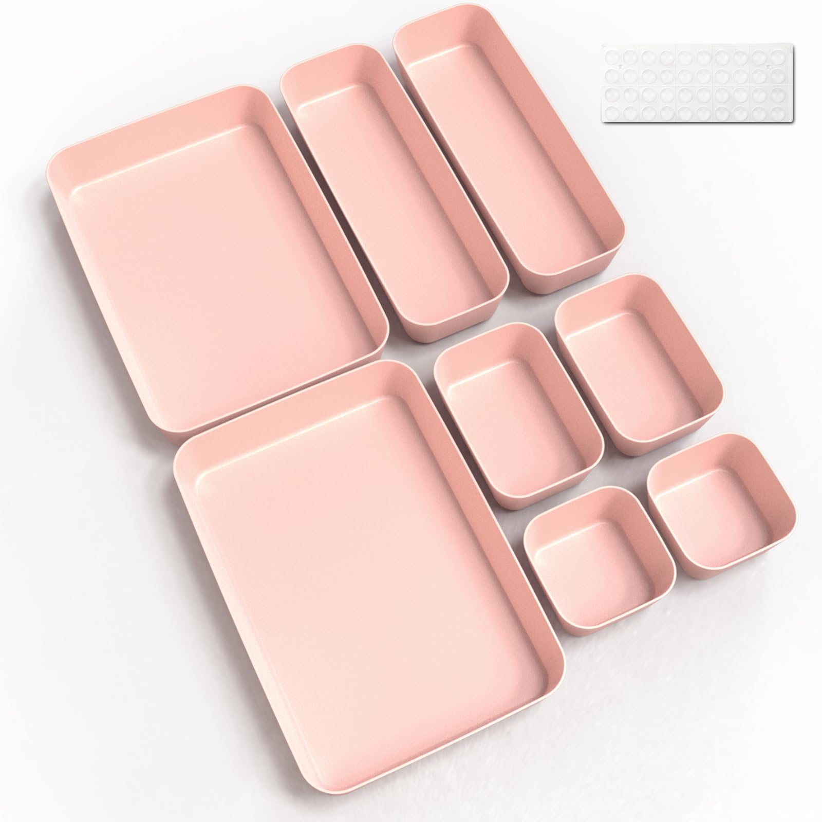 Lot De 16 Organiseurs De Tiroirs, En 4 Tailles, Anthracite Et Empilable