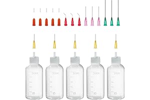 Precision Tip Applicator Bottle Kit, Oil Needle Bottle with Blunt Tips