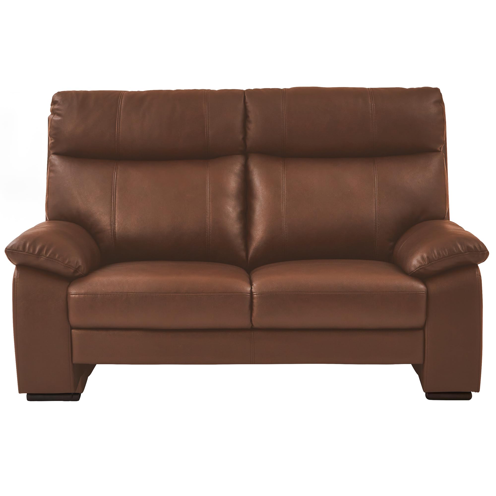 ダークブラウン 皮革 2人掛けソファ ダークブラウン 合成皮革 2人掛けソファ アーム付き 日本製 フロア