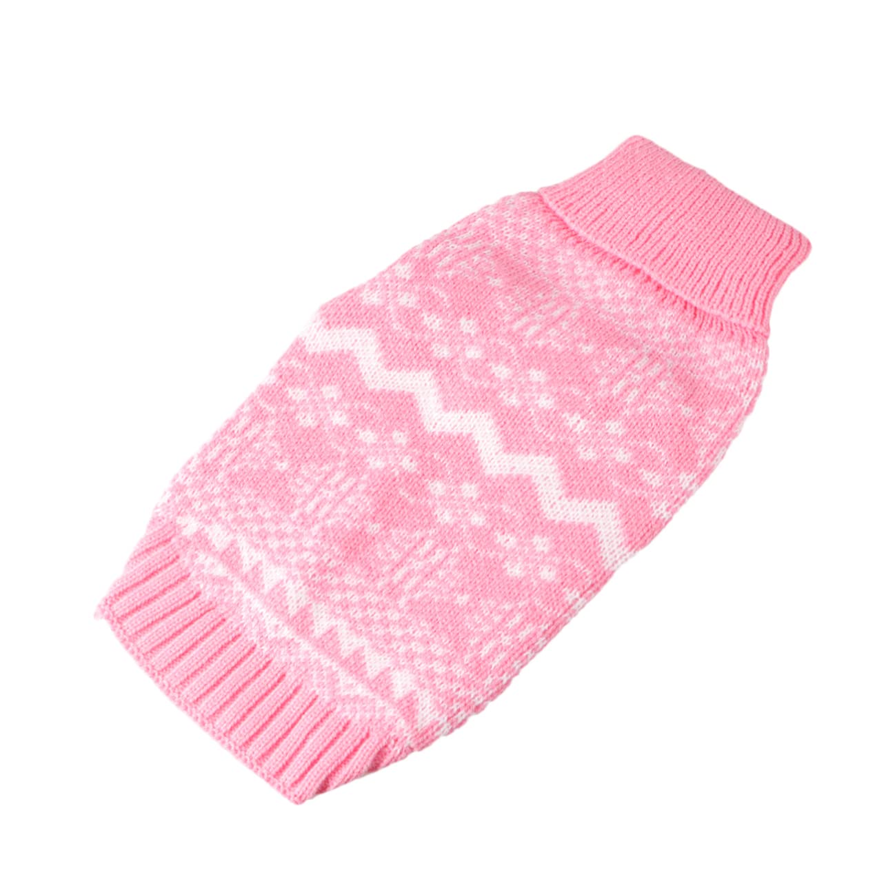 INOOMP 3pièces Pull Tricot pour Chien avec Col Montant Vêtement Chaud Et Confortable pour Noël Costume De Fête pour Animaux De Compagnie Rose XXL