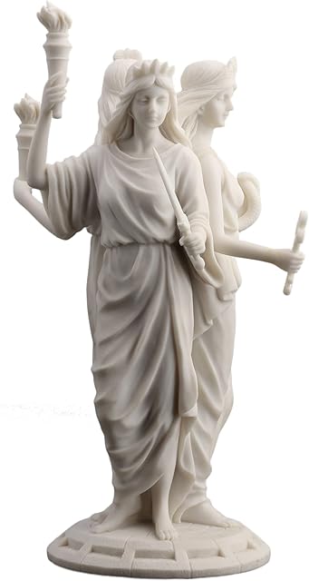 Large Greek Goddess Hecate Triple Goddess Statue Figurine (White)