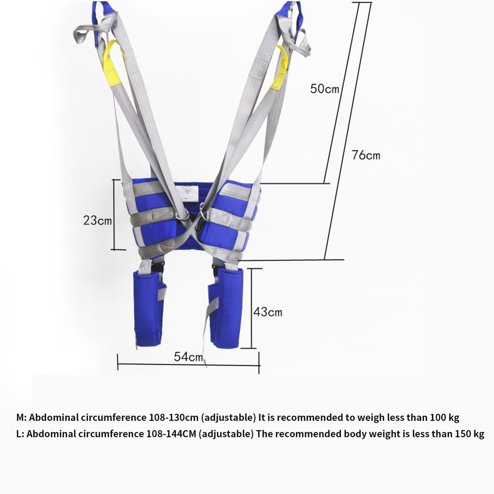 Ceinture De Marche Médicale - Écharpe À Jambe Divisée - pour Personnes Âgées Et Handicapées - Élingue De Marche pour Patient - Antidérapant Stable - Charge Maximale 150 Kg M