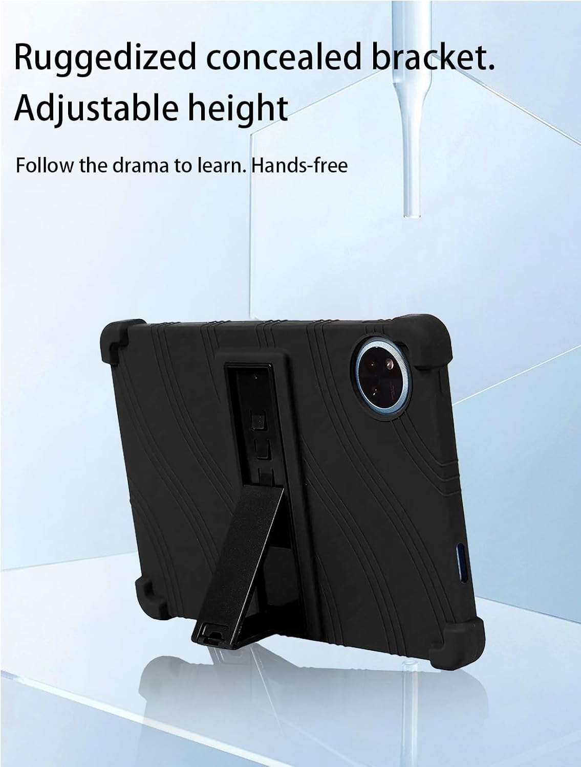 for DOOGEE U11 PRO & DOOGEE U11 Android 15 Tablet 11 inch Tablet Model Case,Soft Silicone Adjustable Stand Cover Lightweight Kids Friendly,Black. image 4